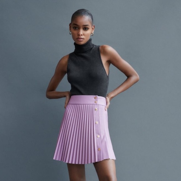 Purple Zara Faux Leather Skirt